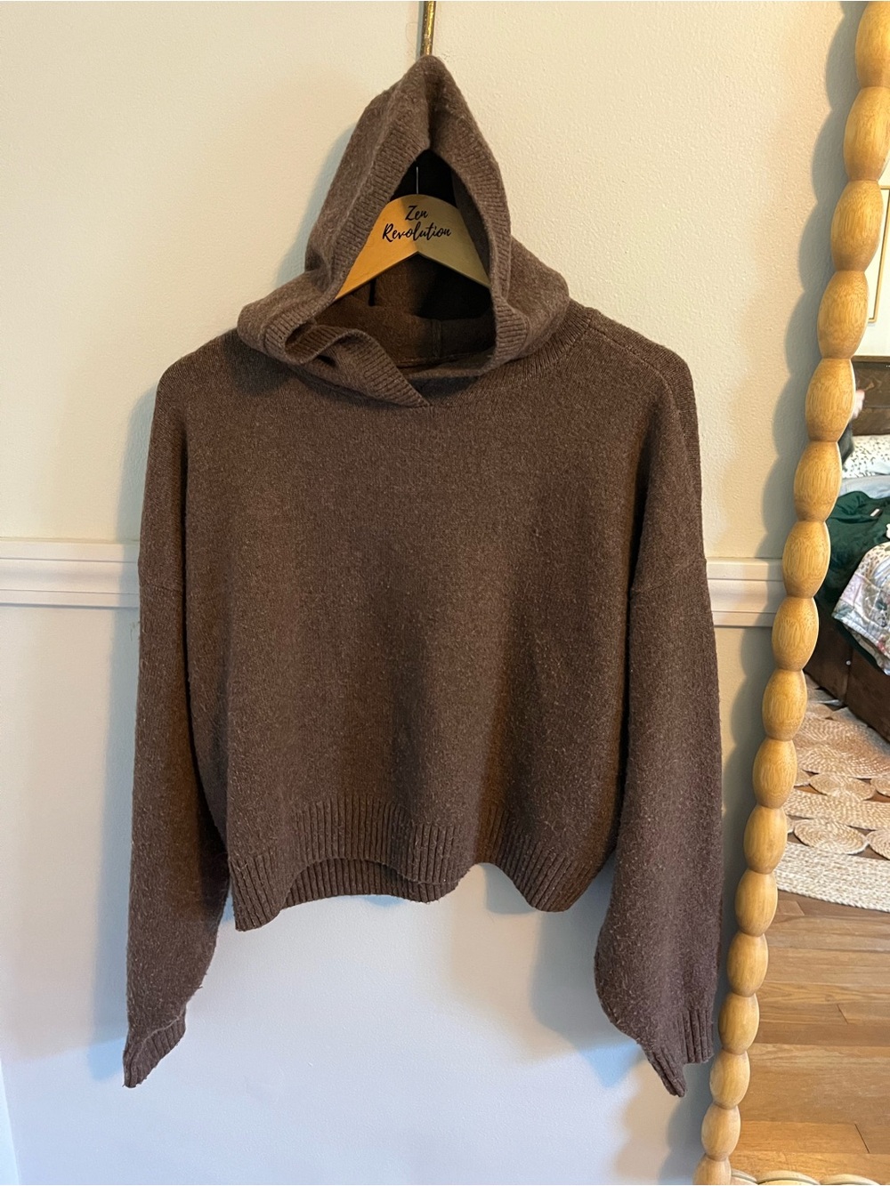Cozy Brown Hooded Women's Sweater